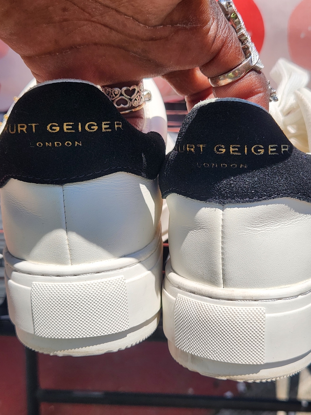 Kurt Geiger Eye Accent White Women's Embellished Sneakers Size 6 - Picture 3 of 11